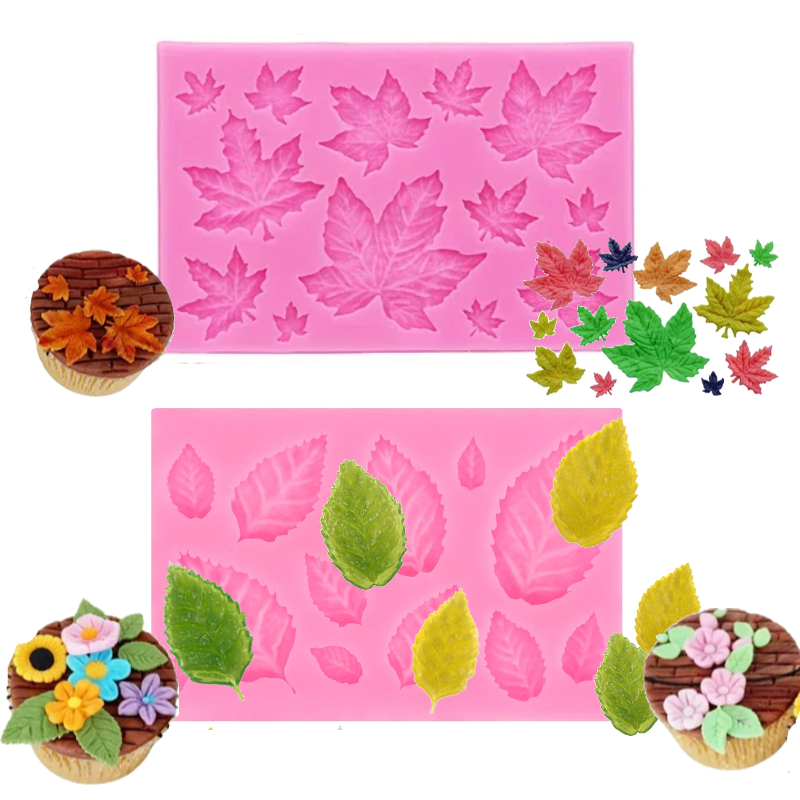 Soap Making Molds - مجموعة قوالب السيليكون لورقة القيقب لتزيين