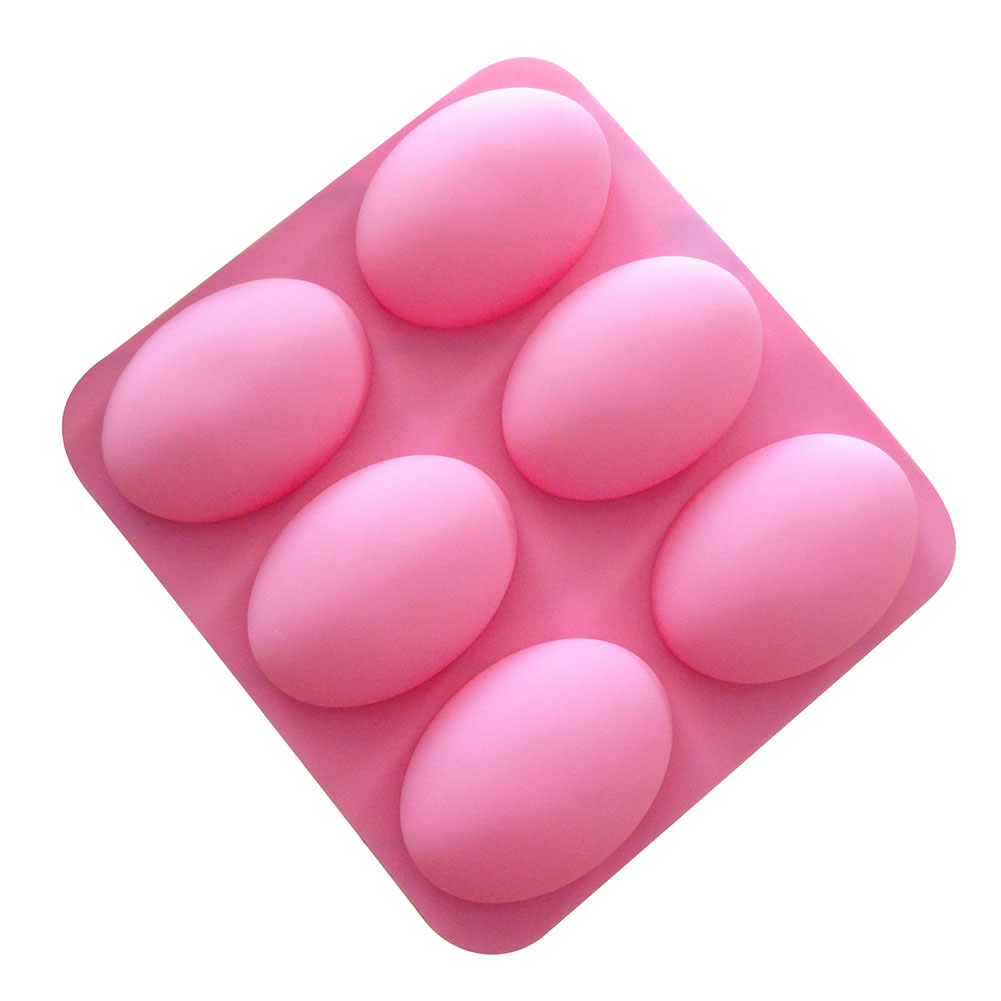 Soap Making At Home - 6 تجاويف قالب صابون سيليكون بيضاوي