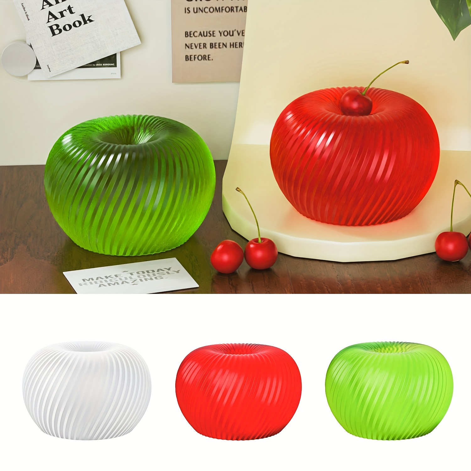 Soap Making Molds - قالب سيليكون على شكل تفاحة حمراء
